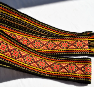 Cinturón Ucraniano Tejido Borgoña, Cinturón Étnico Kraika, Regalo Tradicional Ucraniano - Product Image 6