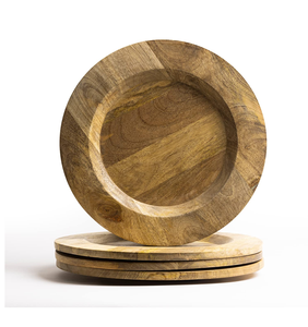 Assiette de chargeur en bois La meilleure qualité la plus exigeante à la taille moderne Plats à gâteaux Assiette de vaisselle Design unique naturel - Product Image 4