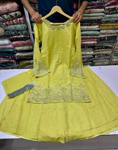 Conjunto étnico confeccionado paquistaní para mujer, conjunto Sharara con tela Georgette India Dupatta, bordado, trabajo, boda - Product Image 2