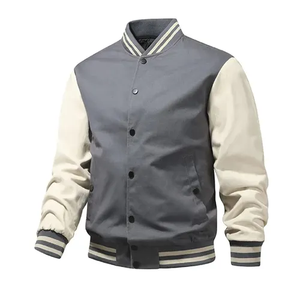 Fabricant de vestes Streetwear Bras en cuir personnalisés Veste universitaire en polyester 100 Blanc Hommes Qualité Letterman - Product Image 6