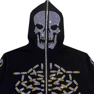 ชุดเสื้อฮู้ดผ้าฟลีซสำหรับผู้ชายชุดเสื้อมีฮู้ดผ้าฟอกกรดสีซีดแสงแดดออกแบบโลโก้ได้ตามต้องการ - Product Image 2