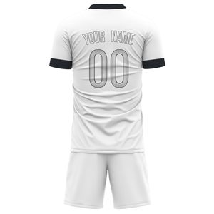 Uniformes de Fútbol Blancos al por Mayor, Conjuntos de Uniformes de Fútbol OEM 100% Poliéster, Sublimados, Transpirables, con Logotipo Personalizado, Unisex para Adultos - Product Image 3
