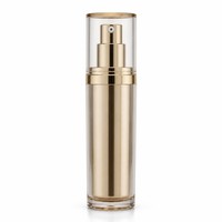 Flacon pompe sans air couleur or champagne 50 ml, contenant cosmétique rechargeable sous vide, emballage de sérum anti-fuite, logo personnalisé