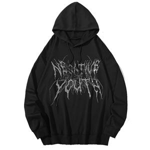 เสื้อฮู้ดผู้ชายระบายความร้อนขนาดใหญ่ประดับพลอยเทียมทรงหลวมสไตล์สตรีทสำหรับฤดูหนาวโลโก้แบบกำหนดเอง - Product Image 1