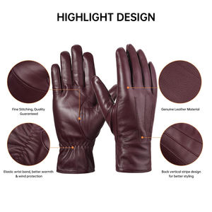 Gants d'hiver thermiques de sécurité personnalisés pour femmes, respirants, écologiques, en cuir, style uni et chaud, pour l'extérieur - Product Image 2