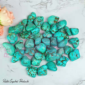 Turquoise Firoza Tumbled <b>Raw</b> Rough Stones for <b>Crystal</b> Decorations - Product Image 2