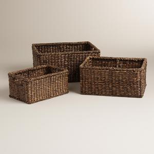 <b>Large</b> round Water Hyacinth <b>Baskets</b> Durable and Eco-friendly Bamboo Storage for Clothes Versatile Set Directly from Vietnam - Product Image 3