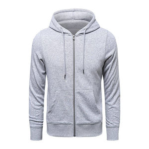 Sudadera con Capucha de Invierno para Hombre, de Algodón Esencial, Personalizada de Alta Calidad, con Cremallera Completa, Gruesa, Cálida, Informal, Gris, Bordado 3D, Lavada - Product Image 4