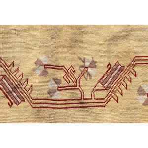 Tapis de 3,7 x 6,7 pieds, tapis turc vintage, tapis rayé jaune - Product Image 5