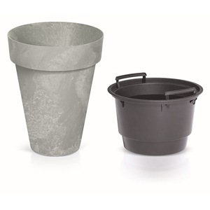 Maceta CUBE SLIM con Efecto Hormigón de 25L, con Depósito, 35.5x35.5x44cm, Color Hormigón - Product Image 4