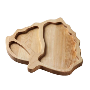 Plateau de service en bois fait à la main boîte de fruits secs floraux snack plateau de noix forme divisée service de fête pour cadeau de Diwali - Product Image 2