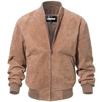 Veste en cuir de baseball pour hommes en gros, veste bomber vintage en daim