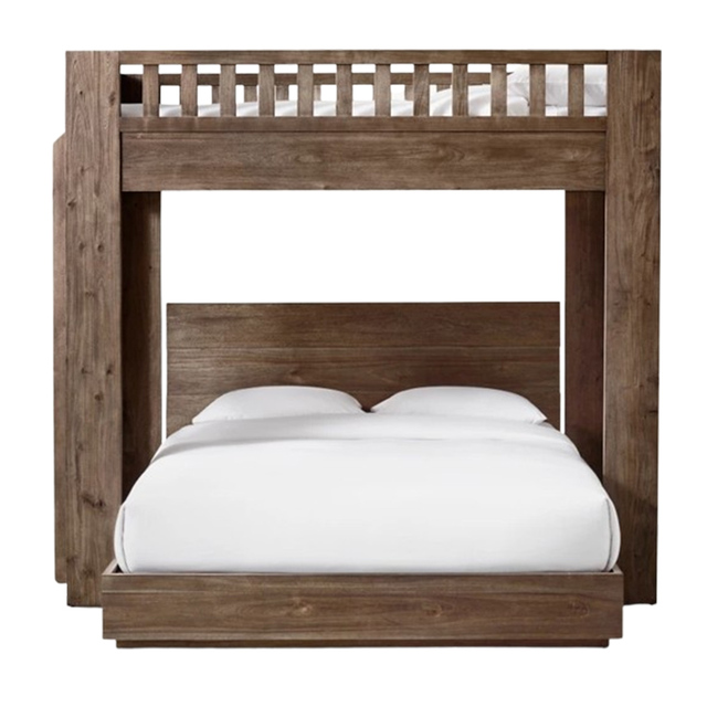 Modern Solid Oak Wooden Bedroom Furniture Cosy Double Bed Drawers Ladder Bunk Bed Customizable Design Professional Factory