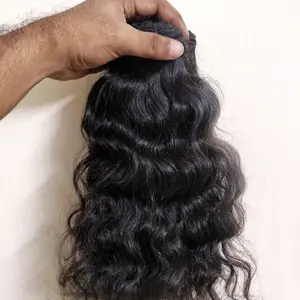 Extensão de cabelo natural do sul indiano 100%, texturas naturais totalmente cutículas intactas não processadas, único donador