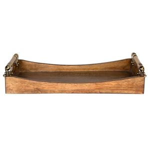 Bandeja de madera de la mejor calidad en color beige claro con forma rectangular y asas elegantes perfectas para servir y decorar - Product Image 5