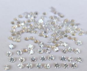 Zafiro blanco calentado solo natural 1mm corte facetado brillante redondo excelente calidad - Product Image 6