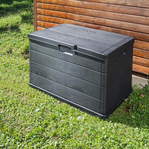 Boîte de rangement de jardin anthracite 170 litres 78x55x52 cm Résine effet bois Solution de rangement spacieuse étanche et verrouillable - Product Image 3