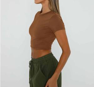 Camiseta Corta Deportiva para Mujer, para Yoga, Fitness, Entrenamiento en Gimnasio y Ropa Deportiva Activa Cómoda - Product Image 3