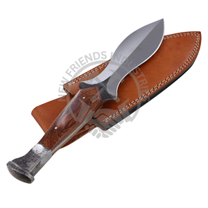 Customizable OEM Railroad Spike <b>Knife</b> with Wood Handle Full Tang Double Edged Forged <b>Knife</b> <b>Sharpened</b> for DIY Camping Upcycling - Product Image 3