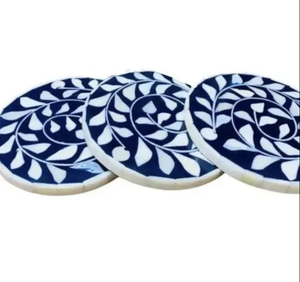 Posavasos con incrustaciones de hueso de diseño moderno de la mejor calidad Logotipo personalizable Posavasos de madera de 4 piezas para té y café Más - Product Image 3