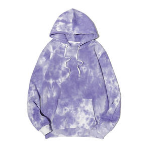 เสื้อฮู้ดมัดย้อมผ้าฝ้ายโอเวอร์ไซส์งานปักผ้าฝ้ายโอเวอร์ไซส์กำหนดเองได้ - Product Image 1