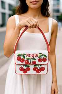 Monederos de cerezas con cuentas, bolso de cuentas personalizado, bolso de mano personalizado, bolso de cerezas bordado, bolso de mano con cuentas de cerezas, - Product Image 5