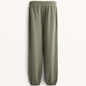 Pantalones deportivos de forro polar verde para mujer, pantalones de chándal cálidos y suaves para invierno, ropa de estar por casa, cintura elástica con cordón, ajuste relajado, pantalones casuales - Product Image 2