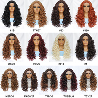 Perruque bouclée naturelle Deep Water Wave 13x6 tressée bordeaux résistante à la chaleur sans colle HD synthétique Lace Front pour la vente en gros