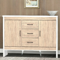 Mueble Buffet Moderno de 4 Puertas y 4 Cajones, Panel de Madera Malasia, Mueble de Almacenamiento para Hogar, Cocina, Sala de Estar, Multiusos