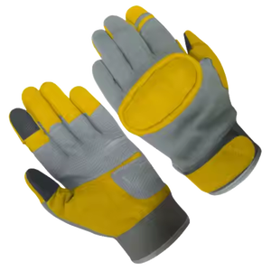 ถุงมือป้องกันการกระแทกหนังสังเคราะห์เสริมความแข็งแรงทนทานถุงมือนิรภัยส่วนบุคคลสำหรับงานก่อสร้าง - Product Image 5