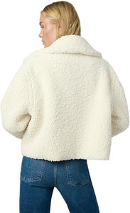 Veste en polaire sherpa réversible imperméable pour femmes Remplissage en polyester Poches à carreaux Lin Cachemire Décoration boutonnée Teddy duveteux - Product Image 3