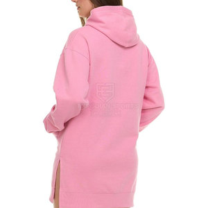 Sweat-shirts à capuche longs pour femmes en coton 100% avec logo personnalisé sur le devant, respirants, de haute qualité, personnalisables - Product Image 3