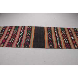 Vintage Turkish Rug, <b>Runner</b> 3x10,2 ft (91x311 cm) Rug, <b>Black</b> Southwestern Wool Rug - Product Image 3
