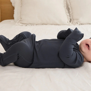 Mameluco de manga larga para bebé, de jersey de bambú, ecológico, para recién nacido, <span class=keywords><strong>ropa</strong></span> de dormir, mono personalizado para recién nacido. - Product Image 5