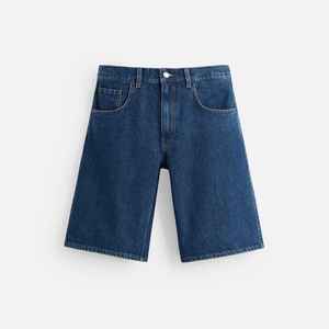 Shorts en jean pour hommes, respirants, lavage clair, ourlet brut, streetwear, style vintage, shorts en jean personnalisés avec strass - Product Image 6