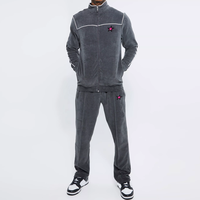 Survêtement de jogging en velours sans couture 100 % coton imprimé sur mesure pour homme – Luxe, respirant, écologique, grandes tailles 2-en-1