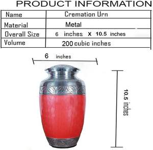 Urnas para cenizas, urnas de cremación conmemorativas para hombres adultos para cenizas, cenizas humanas de aluminio, melocotón decorativo hecho a mano para mujeres adultas - Product Image 6