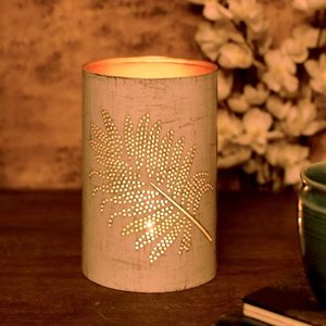 Set Of 3 Maple <b>Leaf</b> Design Round Iron Votive Candle Holder White Color for Home and Christmas <b>Lighting</b> Decoration - Product Image 6