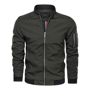 . Blouson aviateur élégant pour hommes, tissu léger et respirant, fermeture à glissière sur le devant, adapté à la salle de sport et aux vêtements décontractés du week-end - Product Image 2