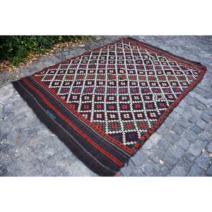 Tradicional rojo blanco 5,6 X 11.1ft lana alfombra de área grande diseño de retazos alfombra turca para adolescentes látex para pasillo dormitorio - Product Image 2