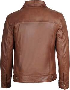 Veste en cuir véritable pour homme - Vestes en cuir d'agneau pour homme - Product Image 6