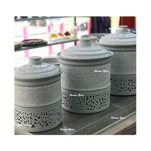 Juego de 3 platos para servir de forma redonda con plato para servir buffet de comida de aluminio de la más alta calidad para uso doméstico en hoteles - Product Image 2