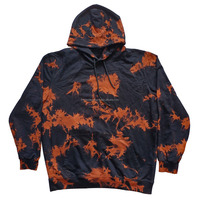 Hoodie Fleece Kasual Unisex Ukuran Besar Lengan Panjang dengan Bordir Tie Dye 100% Katun 300g, Cetak Digital Musim Dingin, Desain Khusus