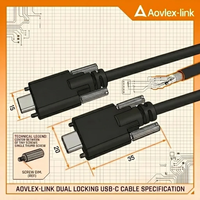Cable USB 3,1 tipo C macho a macho con bloqueo de doble tornillo para cámara industrial Compatible con cable de visión USB3 de 10Gbps