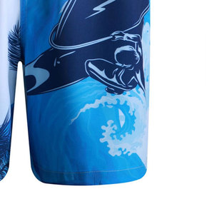 Shorts d'été décontractés pour hommes, personnalisables OEM, respirants, imprimés, à motif uni, 100 % polyester, écologiques, séchage rapide, marque privée - Product Image 3