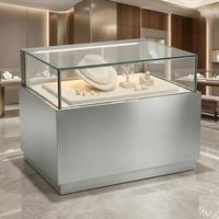 Vitrine de présentation commerciale en verre transparent de style nordique minimaliste pour spécimens minéraux et pierres précieuses