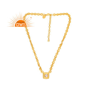 Último diseño hecho a mano 18K chapado en oro natural howlita piedra preciosa colgante collar Demi joyería fina fabricante - Product Image 1