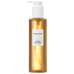 Removedor de maquillaje de limpieza profunda de poros emulsionante rápido de etiqueta privada OEM para piel sensible y propensa al acné aceite de limpieza de ginseng - Product Image 1