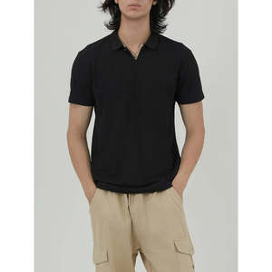 ZARYN Polo tricoté de haute qualité MC2343 Coupe décontractée classique Uni à carreaux foncés Brodé Écologique Options grandes tailles - Product Image 1