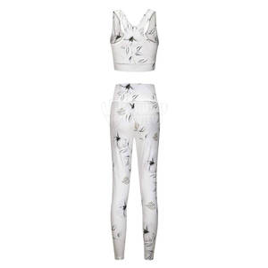 ชุดโยคะ2ชิ้นผ้าสแปนเด็กซ์/ โพลีเอสเตอร์ผ้าโพลีเอสเตอร์ระบายอากาศได้ดีเป็นมิตรกับสิ่งแวดล้อม - Product Image 2